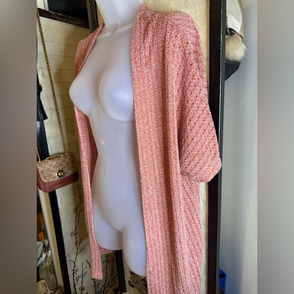 Pink Open-Front Women's Sweater